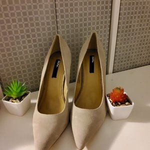Tan high heels shoes